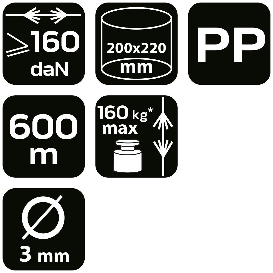 Opletená polypropylénová šnúra fi 3 600 m od NEO TOOLS nájdeš na naravis.sk