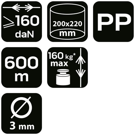 Opletená polypropylénová šnúra fi 3 600 m od NEO TOOLS nájdeš na naravis.sk