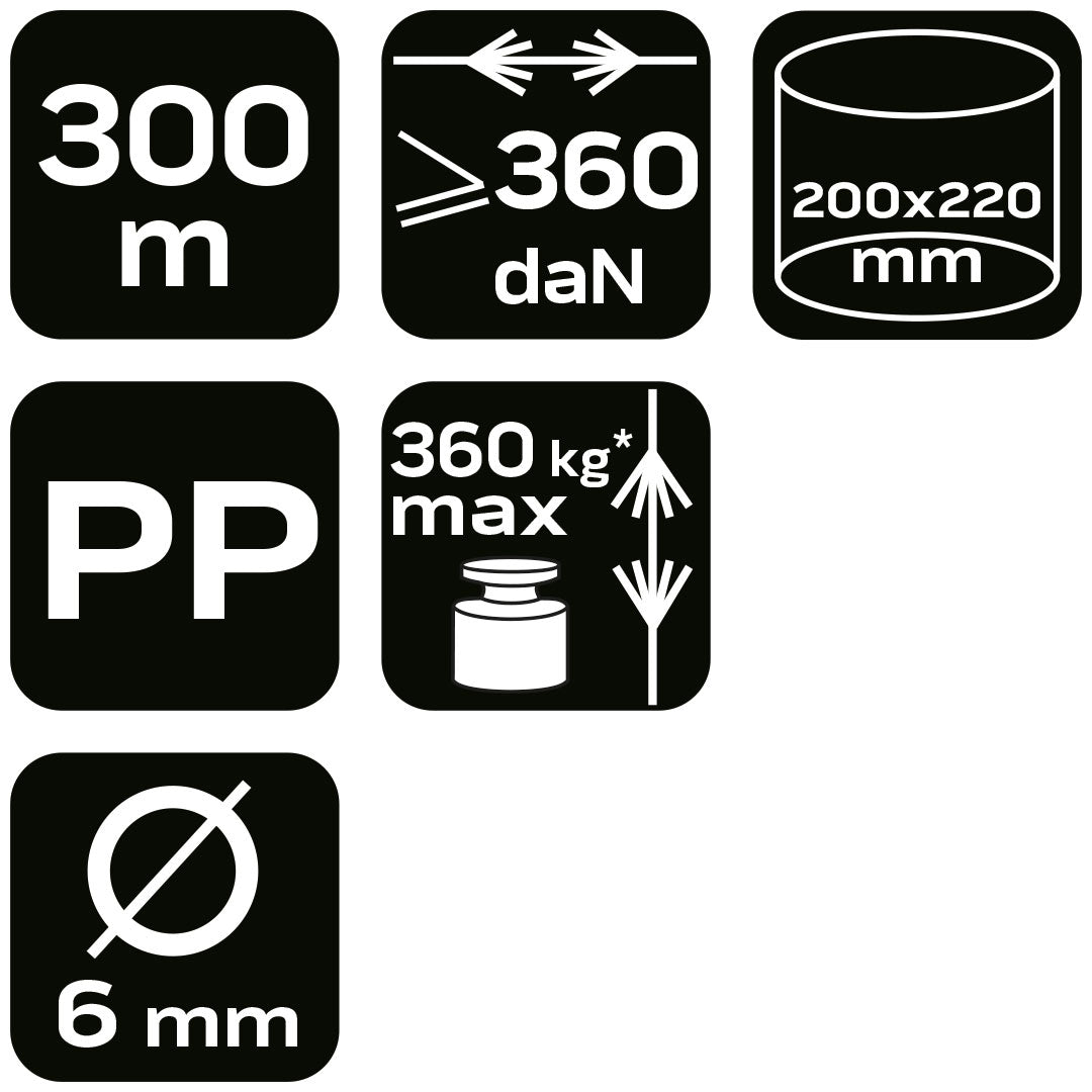 Opletená polypropylénová šnúra fi 6 300 m od NEO TOOLS nájdeš na naravis.sk