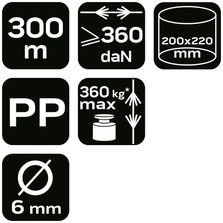 Opletená polypropylénová šnúra fi 6 300 m od NEO TOOLS nájdeš na naravis.sk