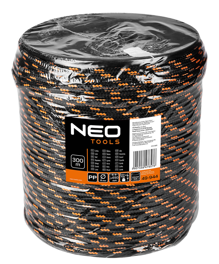 Opletená polypropylénová šnúra fi 8 300 m od NEO TOOLS nájdeš na naravis.sk
