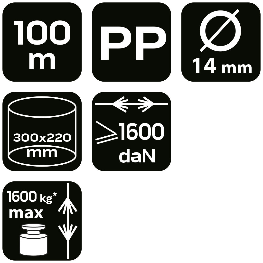 Opletená polypropylénová šnúra fi 14 100 m od NEO TOOLS nájdeš na naravis.sk