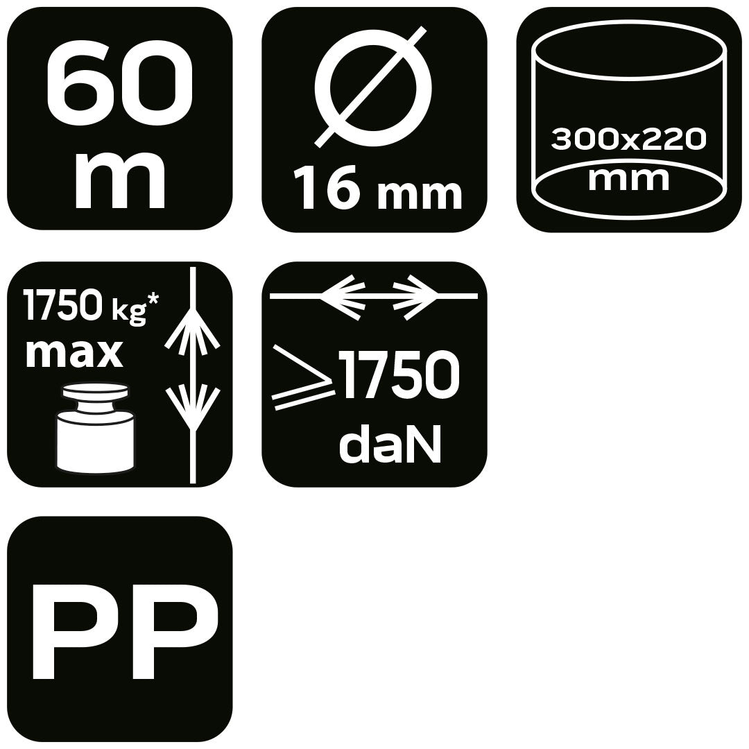 Opletená polypropylénová šnúra fi 16 60 m od NEO TOOLS nájdeš na naravis.sk