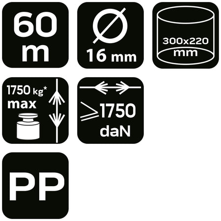 Opletená polypropylénová šnúra fi 16 60 m od NEO TOOLS nájdeš na naravis.sk