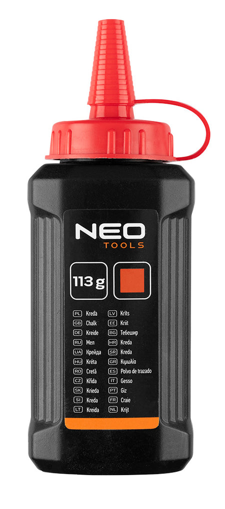 Vyznačovacia šnúra 3:1, plastové puzdro + červená krieda od NEO TOOLS nájdeš na naravis.sk