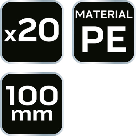 Odpudzovač výtoku 100 mm s páskou 3M, 20 ks (PE) od NEO TOOLS nájdeš na naravis.sk