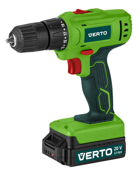 Akumulátorová vŕtačka/príklepová vŕtačka 2 x 20V, Li-Ion/1.5Ah, kufrík + baterka od VERTO nájdeš na naravis.sk