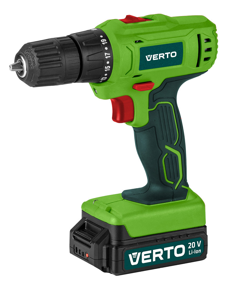 Akumulátorová vŕtačka/príklepová vŕtačka 2 x 20V, Li-Ion/1.5Ah, kufrík + baterka od VERTO nájdeš na naravis.sk