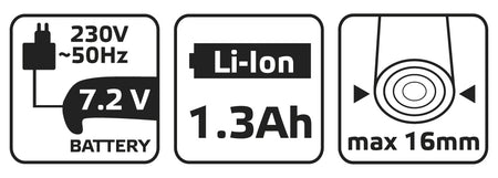 Aku záhradnícke nožnice 7,2 V, Li-Ion / 1.3AH od VERTO nájdeš na naravis.sk