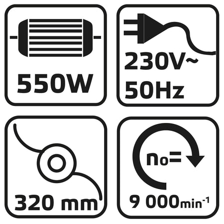 Vyžínač, 550 W, 2 v 1, šírka záberu 320 mm od VERTO nájdeš na naravis.sk