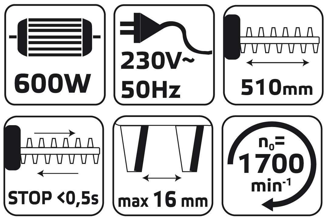 Nožnice na živé ploty 600W, rezný rozsah 450 mm od VERTO nájdeš na naravis.sk
