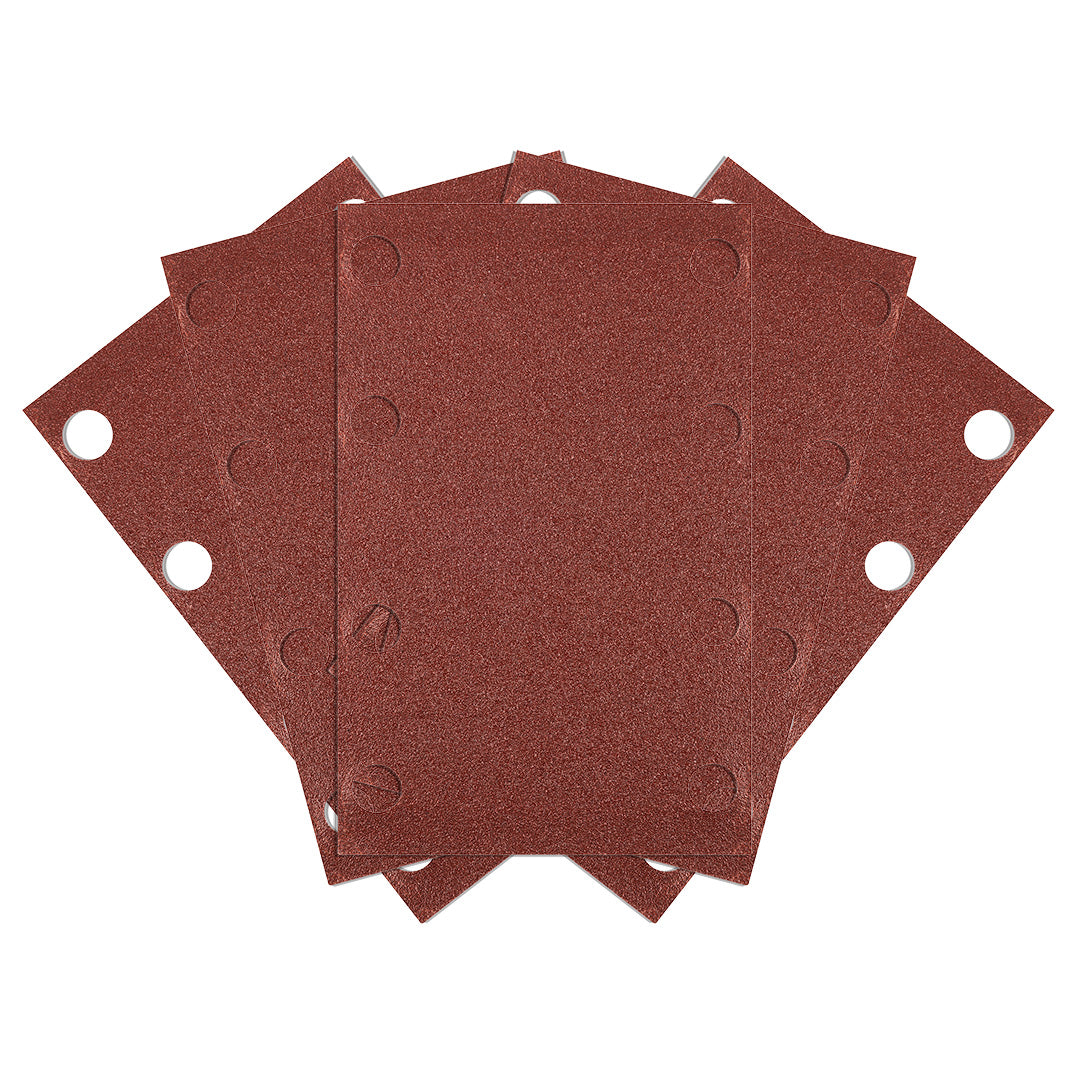 Brúsne listy so suchým zipsom, obdĺžnikové 80 x 130 mm, P120, 5 ks, s 8 otvormi pre 04-623 od NEO TOOLS nájdeš na naravis.sk