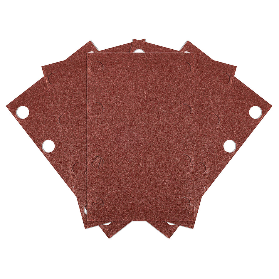 Brúsne listy so suchým zipsom, obdĺžnikové 80 x 130 mm, P120, 5 ks, s 8 otvormi pre 04-623 od NEO TOOLS nájdeš na naravis.sk