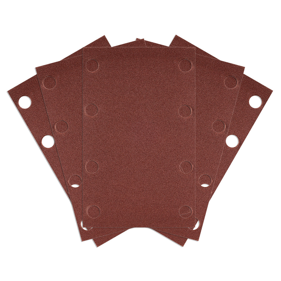 Brúsne listy so suchým zipsom, obdĺžnikové 80 x 130 mm, P240, 5 ks s 8 otvormi pre 04-623 od NEO TOOLS nájdeš na naravis.sk