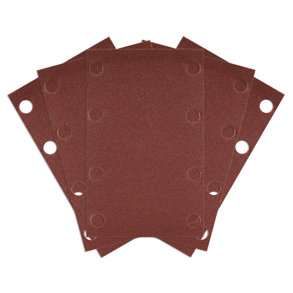 Brúsne listy so suchým zipsom, obdĺžnikové 80 x 130 mm, P240, 5 ks s 8 otvormi pre 04-623 od NEO TOOLS nájdeš na naravis.sk