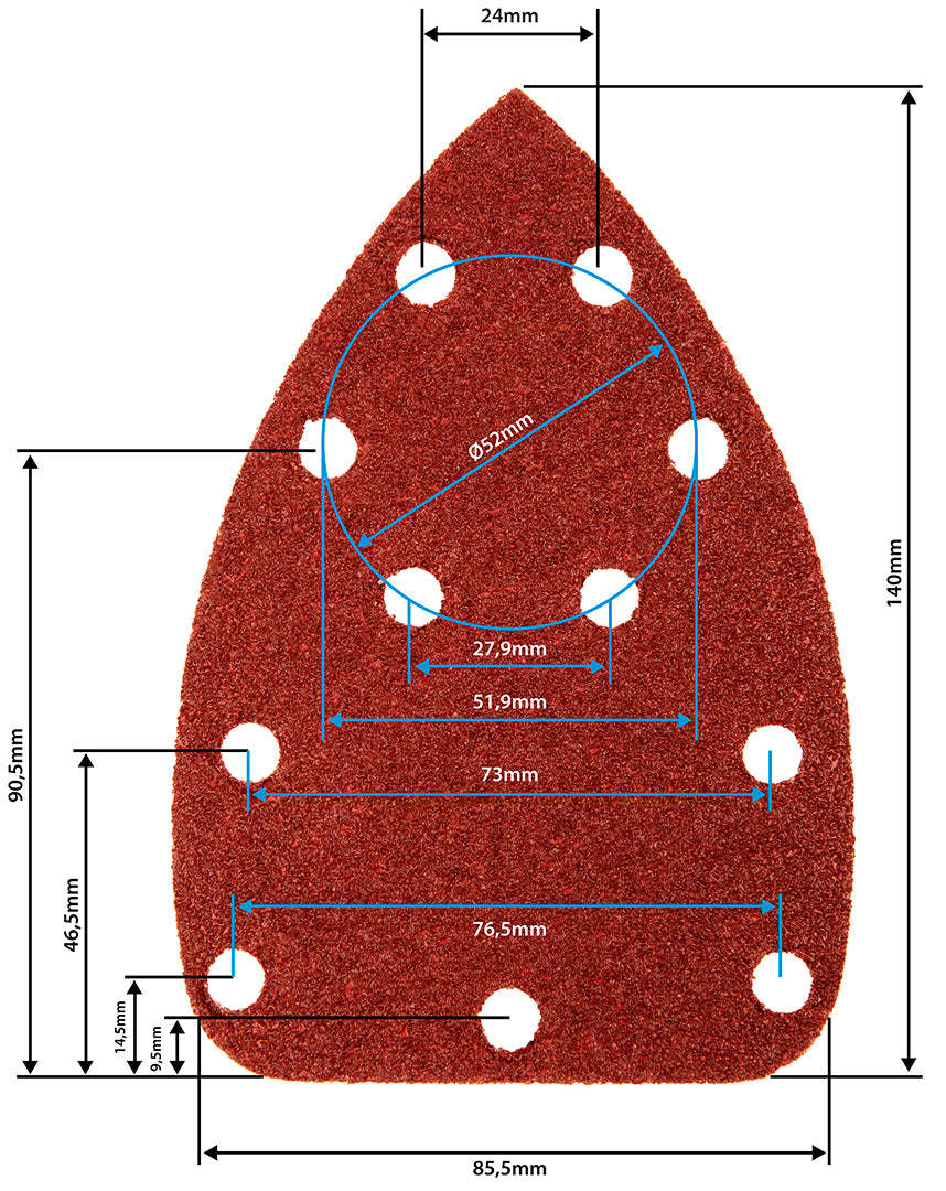 Brúsny papier so suchým zipsom delta 140 x 140 x 80 mm, K180, 5 ks, s otvormi od GRAPHITE nájdeš na naravis.sk