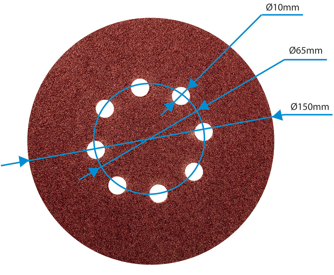 Brúsne kotúče 150 mm, K150, 5 ks, s 8 otvormi, 65 mm od GRAPHITE nájdeš na naravis.sk