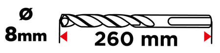 Vrták do železobetónu SDS Plus 8 x 260 mm, quatro od GRAPHITE nájdeš na naravis.sk