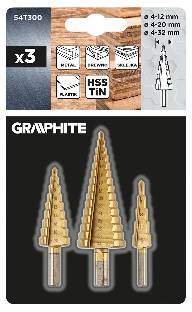 Krokové cvičenia: 4-12, 4-20, 4-32 mm, TiN, sada 3 ks. od GRAPHITE nájdeš na naravis.sk