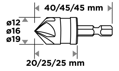 Sada šesťhranných úkosov, 12, 16, 19 mm, sada 3 ks. od GRAPHITE nájdeš na naravis.sk