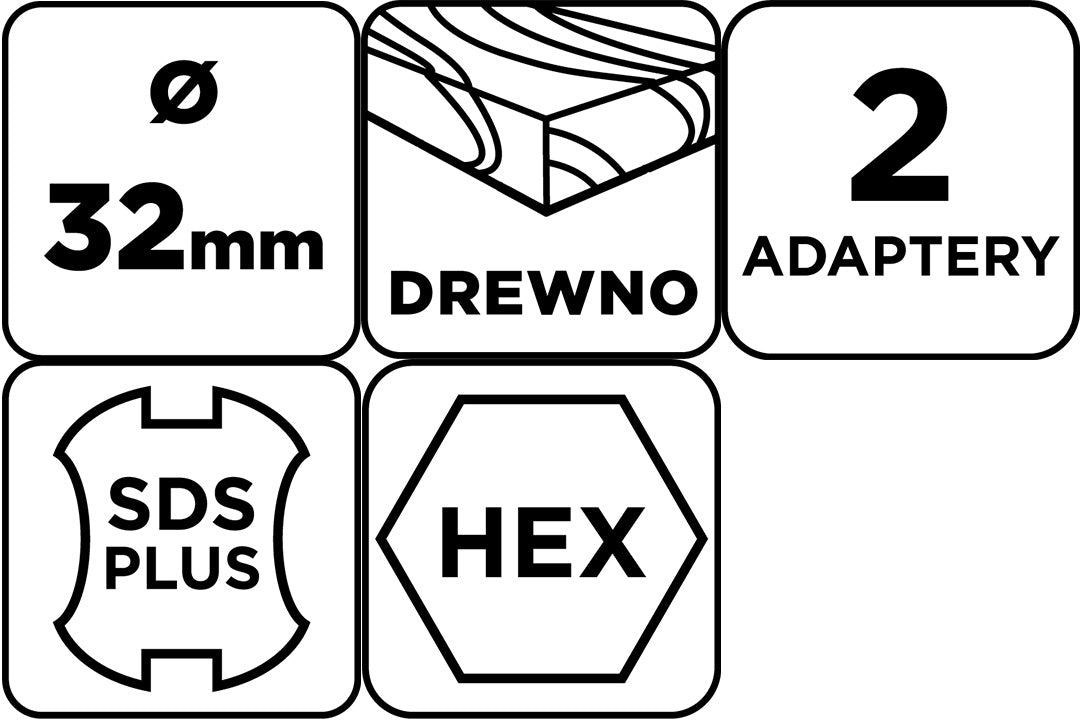 Vrták na štiepanie dreva SDS Plus, šesťhranný, 32 mm od GRAPHITE nájdeš na naravis.sk