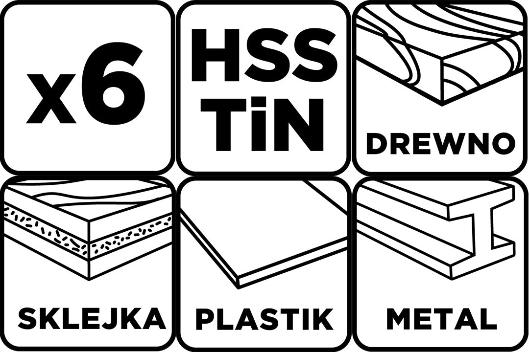 TiN skosené záhlbníky, 6,3-20,5 mm, sada 6 ks. od GRAPHITE nájdeš na naravis.sk