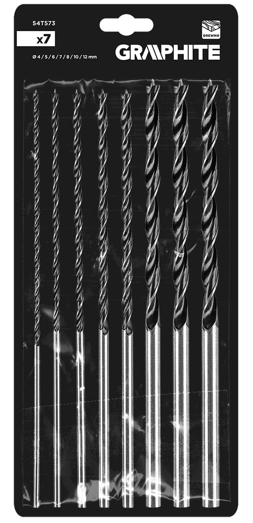 Sada vrtákov do dreva, rozšírená: 4, 5, 6, 7, 8, 10, 12 mm x 300 mm, 7 kusov od GRAPHITE nájdeš na naravis.sk