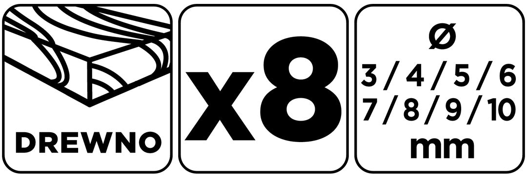 Sada vrtákov do dreva: 3, 4, 5, 6, 7, 8, 9, 10 mm, 8 kusov od GRAPHITE nájdeš na naravis.sk