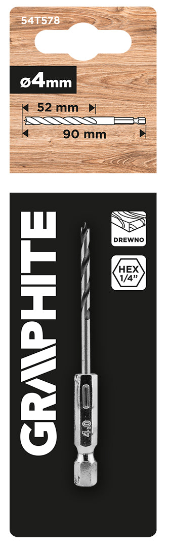Vrták do dreva Hex 4,0 mm od GRAPHITE nájdeš na naravis.sk