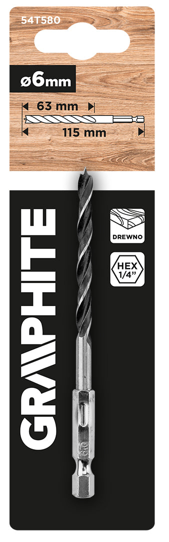 Vrták do dreva Hex 6,0 mm od GRAPHITE nájdeš na naravis.sk