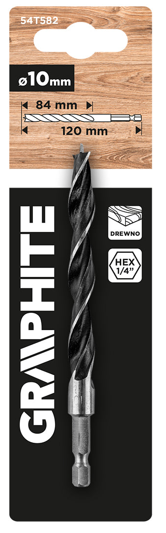 Vrták do dreva Hex 10,0 mm od GRAPHITE nájdeš na naravis.sk