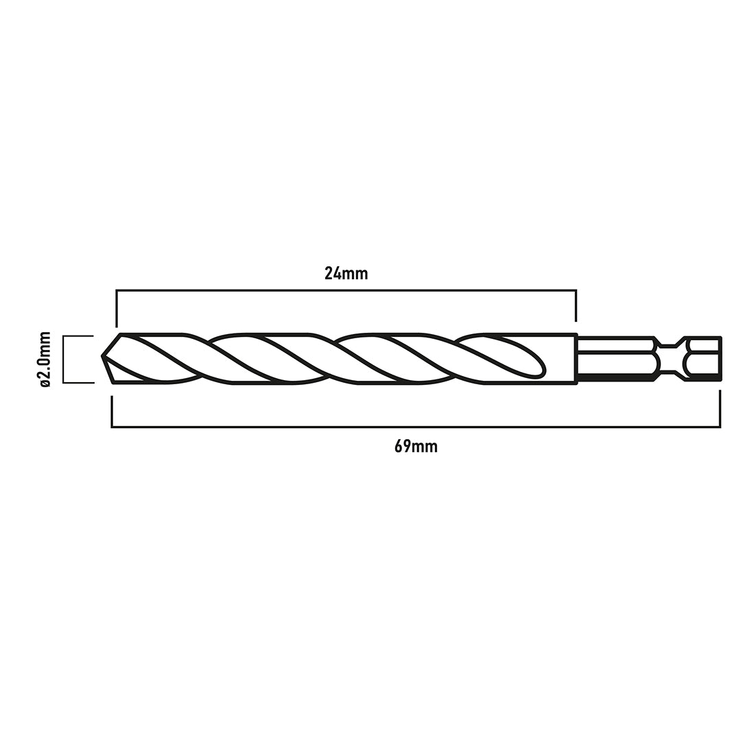 Šesťhranný vrták do kovu 2,0 mm, 3 ks. od GRAPHITE nájdeš na naravis.sk