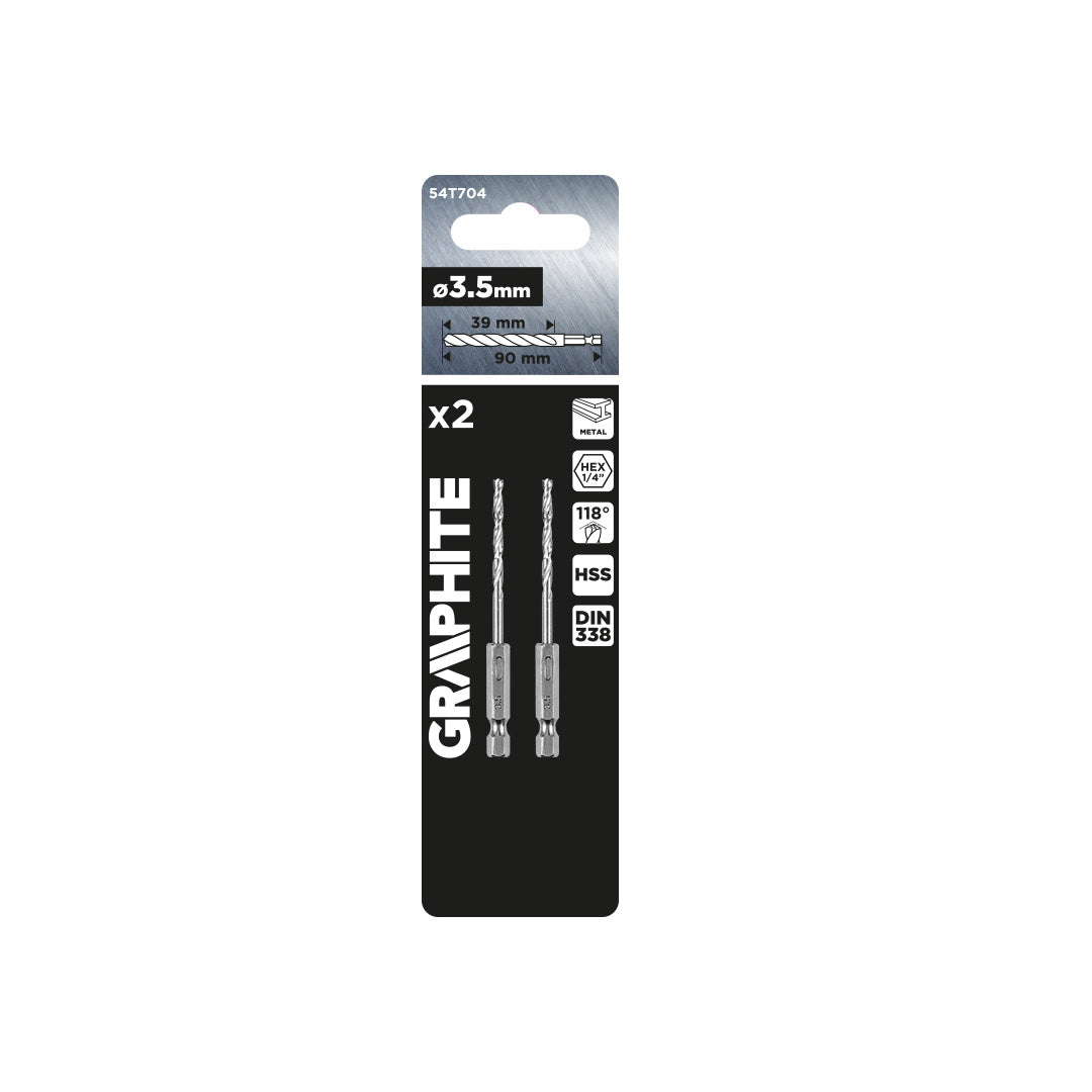 Šesťhranný vrták do kovu 3,5 mm, 2 ks. od GRAPHITE nájdeš na naravis.sk
