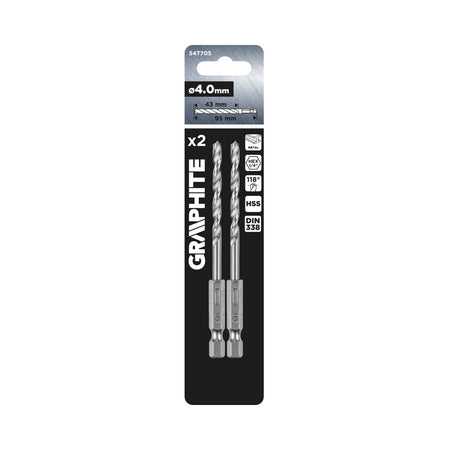 Šesťhranný vrták do kovu 4,0 mm, 2 ks. od GRAPHITE nájdeš na naravis.sk