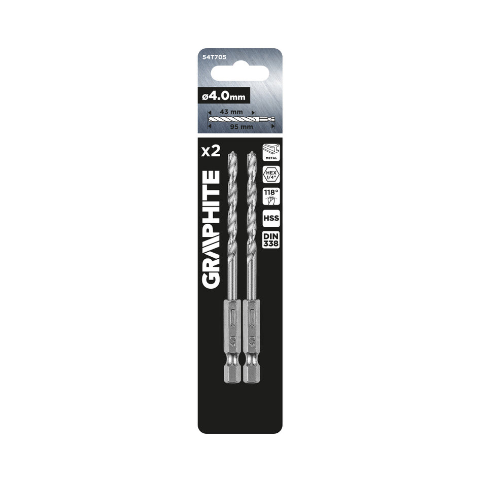 Šesťhranný vrták do kovu 4,0 mm, 2 ks. od GRAPHITE nájdeš na naravis.sk