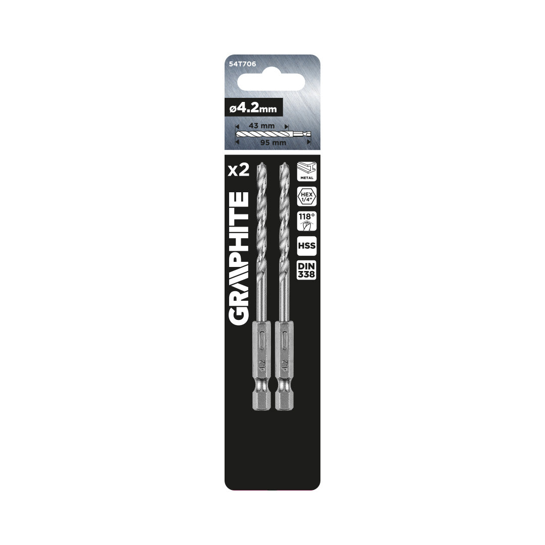 Šesťhranný vrták do kovu 4,2 mm, 2 ks. od GRAPHITE nájdeš na naravis.sk