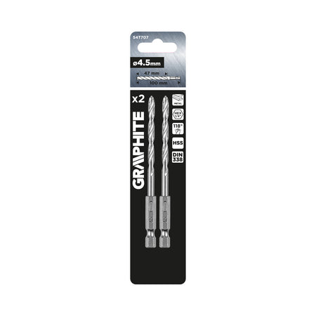 Šesťhranný vrták do kovu 4,5 mm, 2 ks. od GRAPHITE nájdeš na naravis.sk