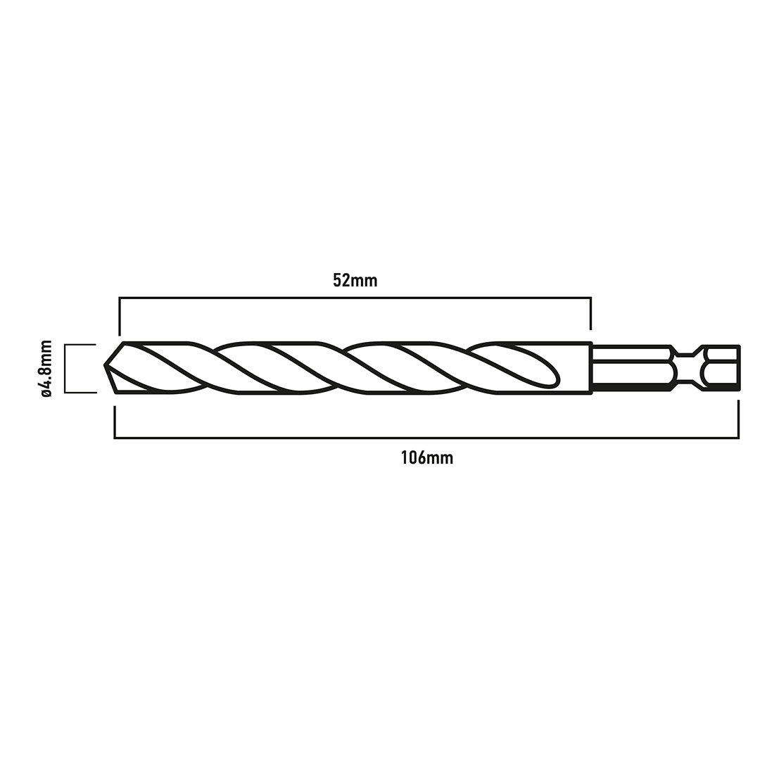 Šesťhranný vrták do kovu 4,8 mm, 2 ks. od GRAPHITE nájdeš na naravis.sk