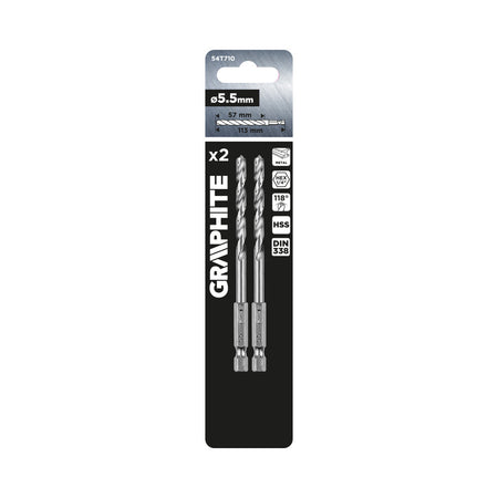 Šesťhranný vrták do kovu 5,5 mm, 2 ks. od GRAPHITE nájdeš na naravis.sk