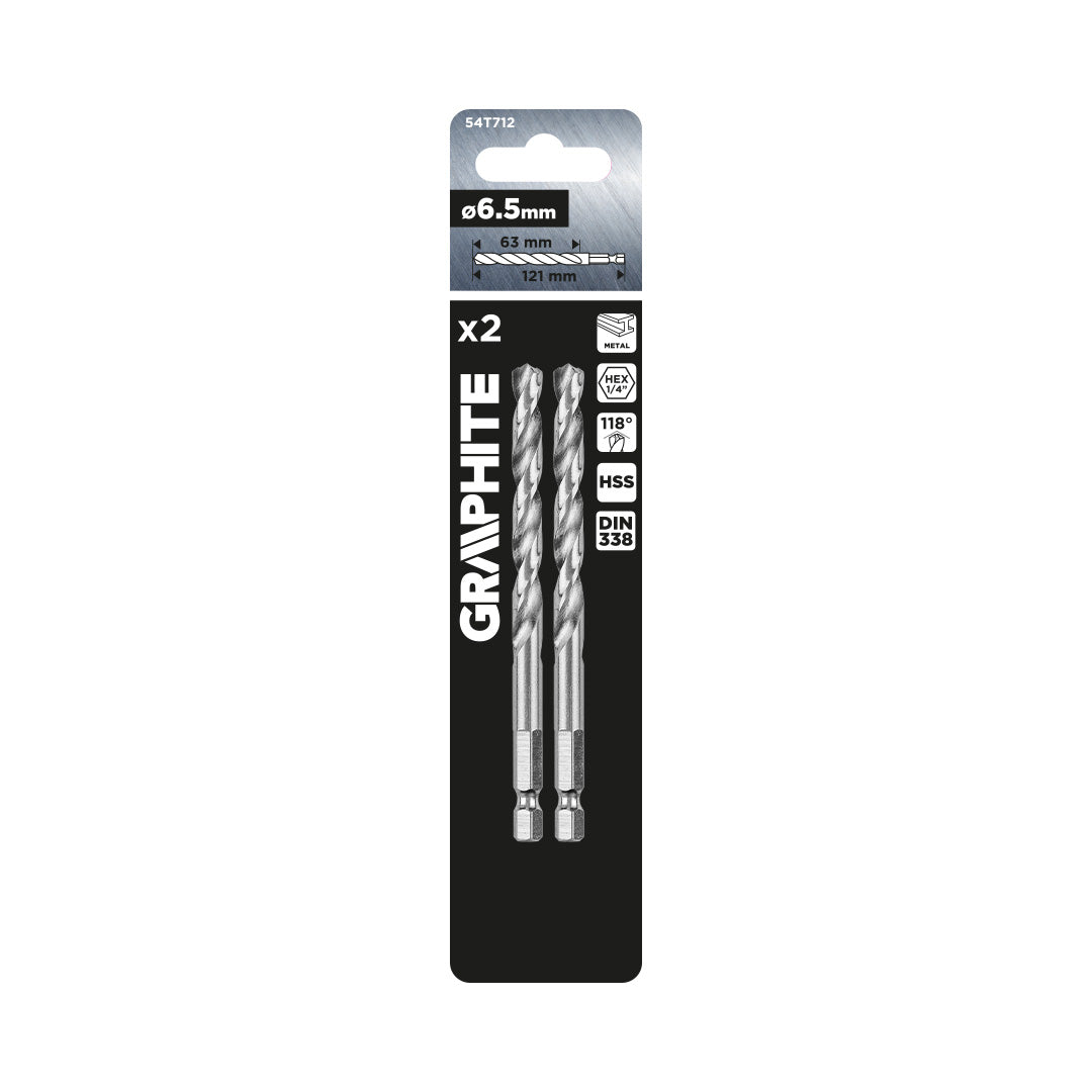 Šesťhranný vrták do kovu 6,5 mm, 2 ks. od GRAPHITE nájdeš na naravis.sk