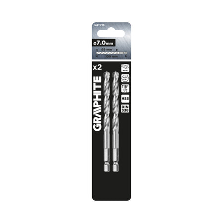 Šesťhranný vrták do kovu 7,0 mm, 2 ks. od GRAPHITE nájdeš na naravis.sk