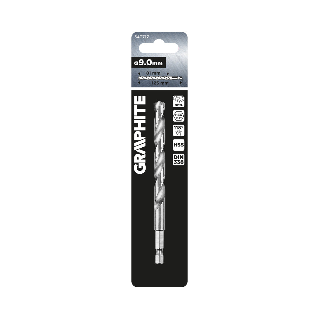 Vrták do kovu Hex 9,0 mm od GRAPHITE nájdeš na naravis.sk