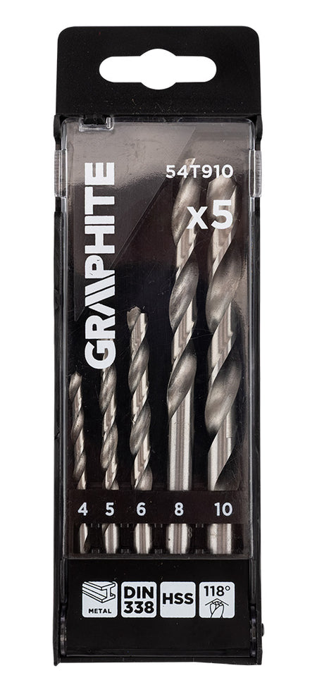 Vrtáky do kovu HSS, 4 - 10 mm, sada 5 ks. od GRAPHITE nájdeš na naravis.sk