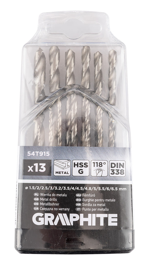Vrtáky do kovu HSS-G, 1,5-6,5 mm, sada 13 ks. od GRAPHITE nájdeš na naravis.sk