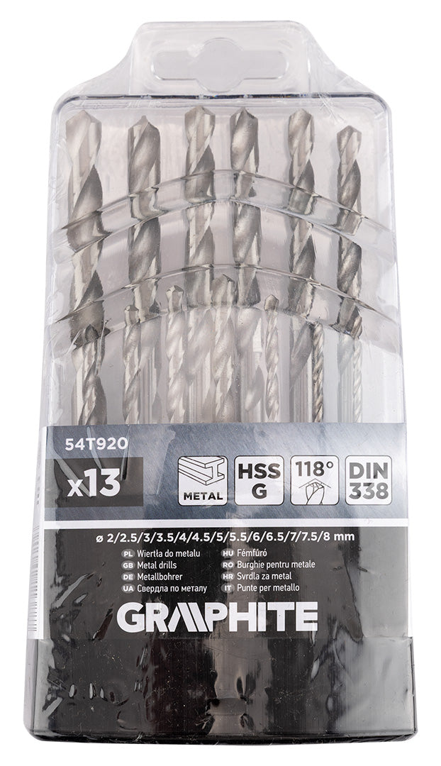 Vrtáky do kovu HSS-G, 2 - 8 mm, sada 13 ks. od GRAPHITE nájdeš na naravis.sk