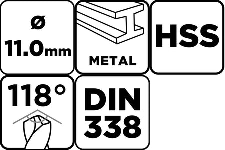 Vrták do kovu HSS, DIN 338, 11 mm od GRAPHITE nájdeš na naravis.sk