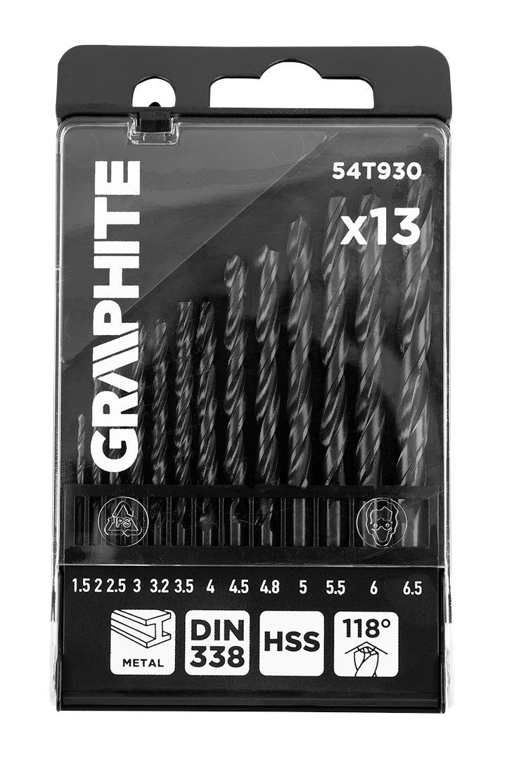 Vrtáky do kovu HSS, 1,5 - 6,5 mm, sada 13 ks. od GRAPHITE nájdeš na naravis.sk