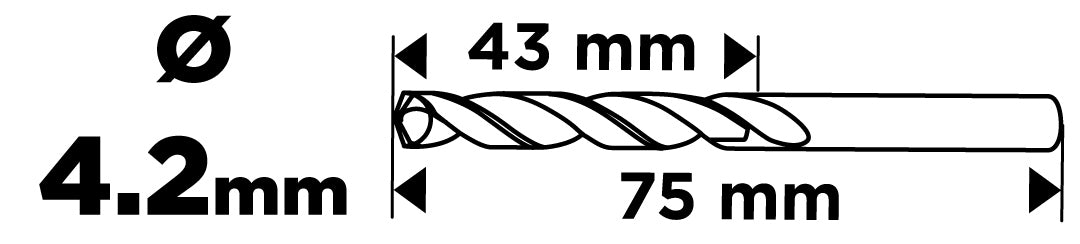 Vrtáky do kovu HSS, DIN 338, 4,2 mm, 2 ks. od GRAPHITE nájdeš na naravis.sk