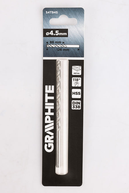 Vrták do kovu HSS, DIN 340, výsuvný, 4,5 mm od GRAPHITE nájdeš na naravis.sk
