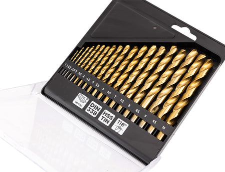 Vrtáky do kovu HSS TiN, 1 - 10 mm, sada 19 ks. od GRAPHITE nájdeš na naravis.sk